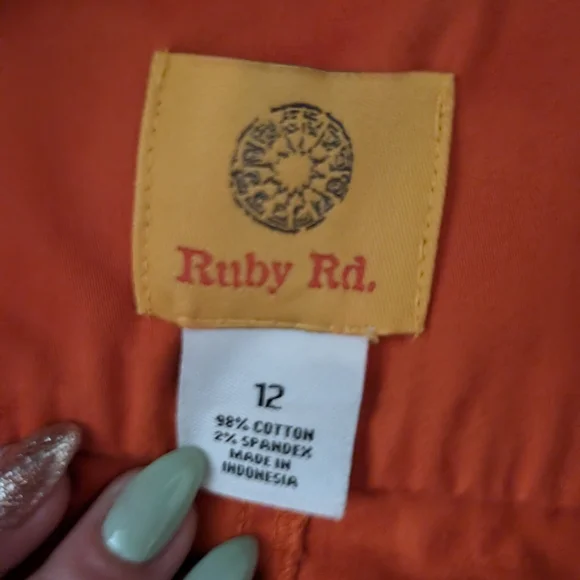 Ruby Rd. Orange Peplum Blazer Size 12 - Picture 3 of 4